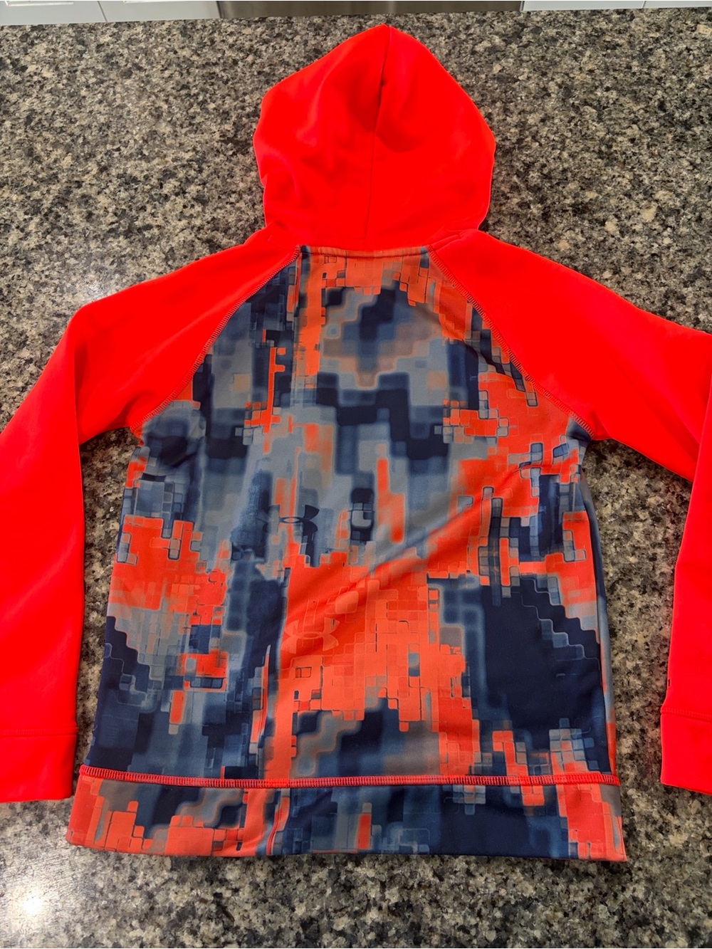 Under Armour Kids Orange-Red & Navy Pixel Logo Hoodie - Picture 6 of 6
